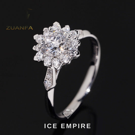 Iced Out 18K Gold Lab Grown Diamond Wedding Band