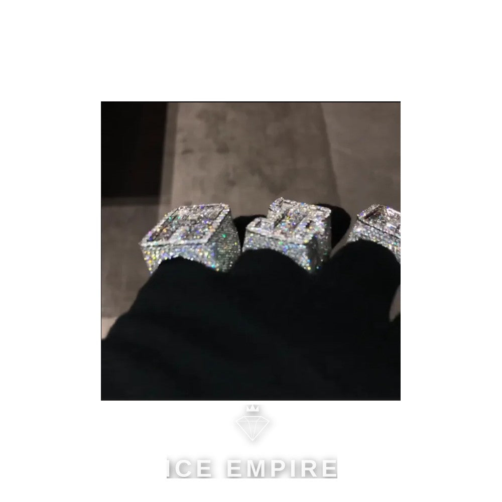 Iced Out Baguette Gold Plated Moissanite Ring