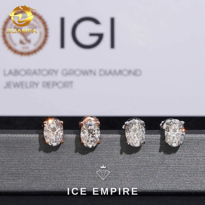 Iced Out 10K Gold Lab Grown Diamond Stud Earrings