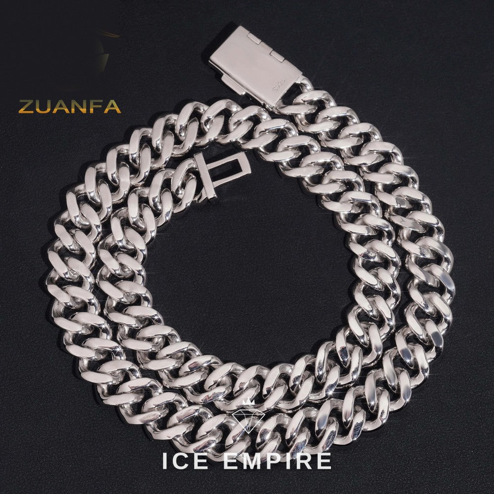 Iced Out Baguette Rose Gold Moissanite Cuban Chain