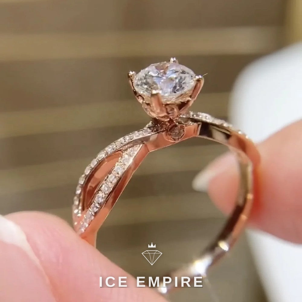 Iced Out Rose Gold Lab Grown Diamond Ring