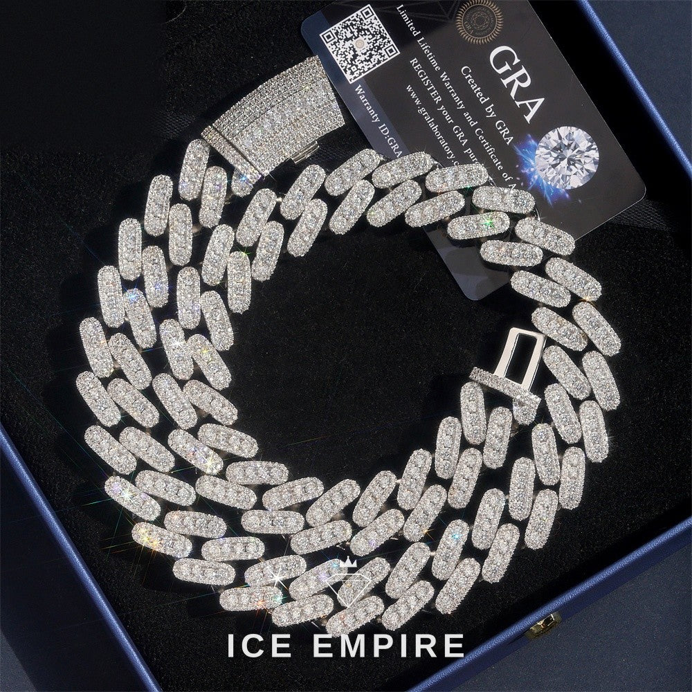 Iced Out Rose Gold Plated Moissanite Cuban Chain