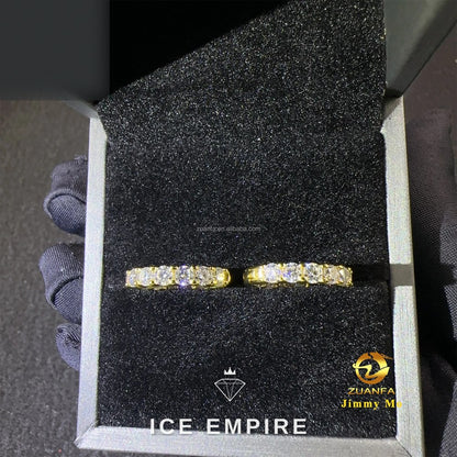 Iced Out Gold Plated Moissanite Hoop Earrings