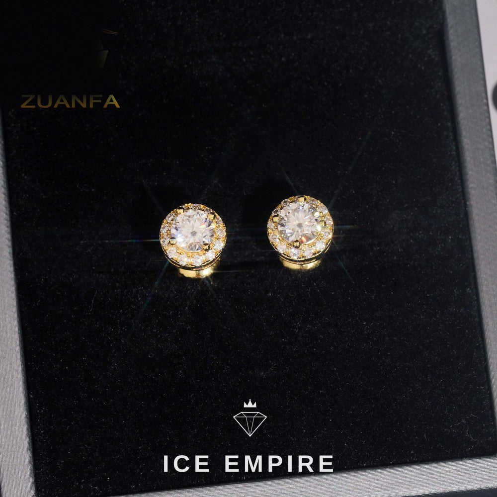 Iced Out 925 Silver Moissanite Earrings
