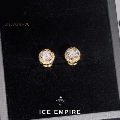 Iced Out 925 Silver Moissanite Earrings