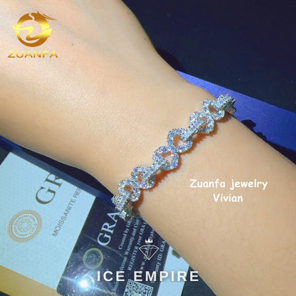 Iced Out Cross Rose Gold Plated Moissanite Cuban Chain