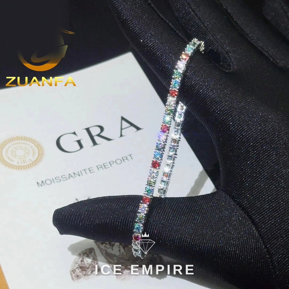 Iced Out 925 Silver Moissanite Tennis Chain