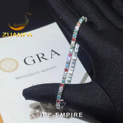 Iced Out 925 Silver Moissanite Tennis Chain