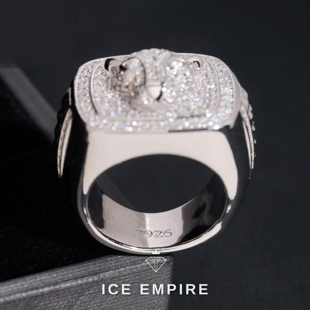 Iced Out Rose Gold Plated Moissanite Ring