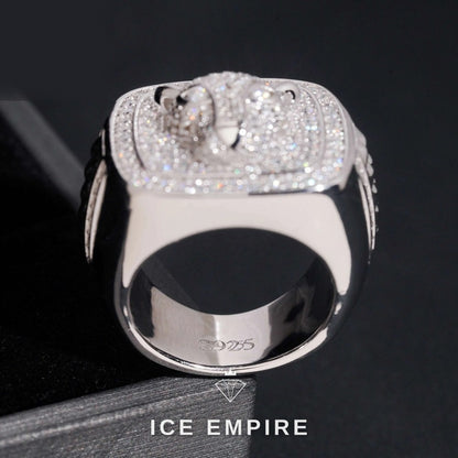 Iced Out Rose Gold Plated Moissanite Ring