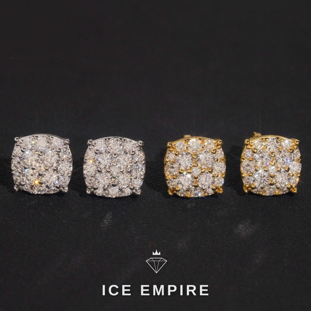 Iced Out Gold Plated Moissanite Earrings