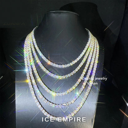 Iced Out Rose Gold Plated Moissanite Tennis Chain