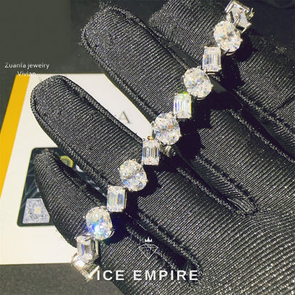 Iced Out 925 Silver Moissanite Tennis Chain