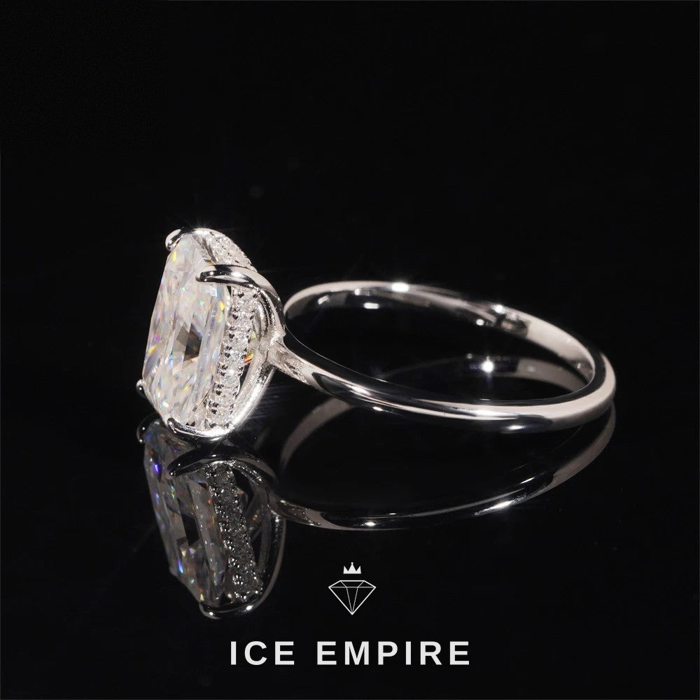 Iced Out Gold Plated Moissanite Wedding Band