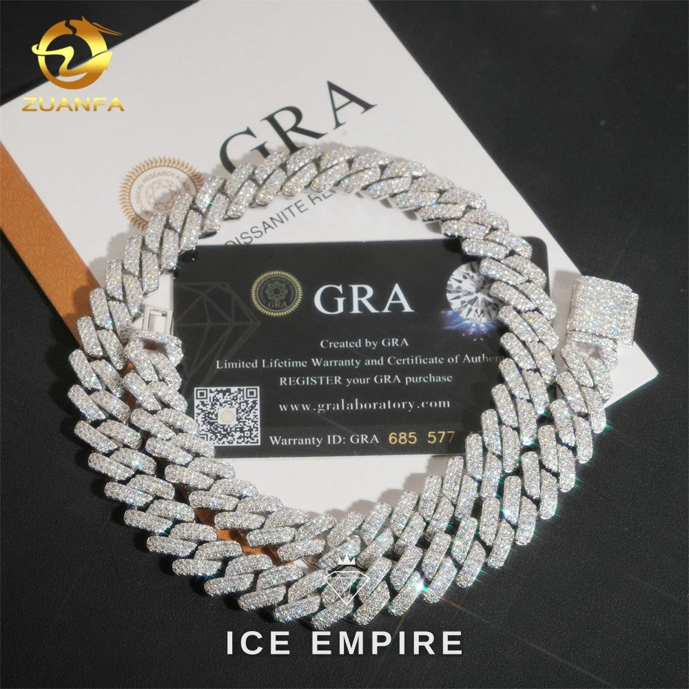Iced Out Rose Gold Plated Moissanite Cuban Chain