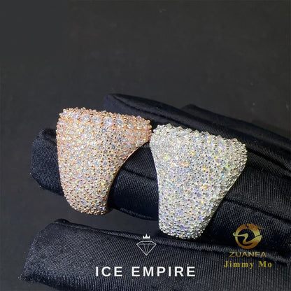 Iced Out 925 Silver Moissanite Ring