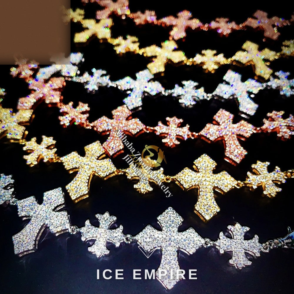 Iced Out Rose Gold Plated Moissanite Cuban Chain