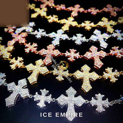 Iced Out Rose Gold Plated Moissanite Cuban Chain