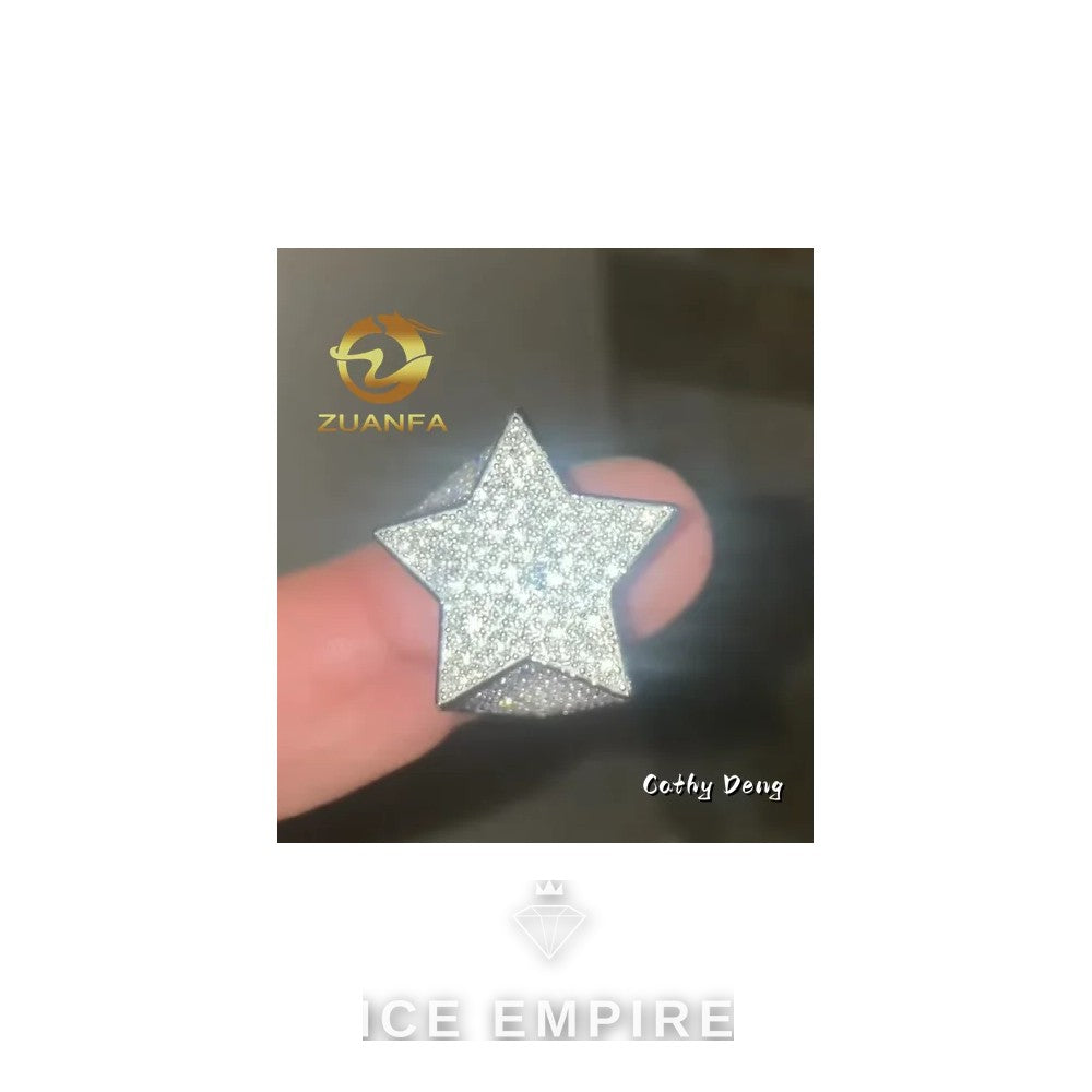 Iced Out 925 Silver Moissanite Ring