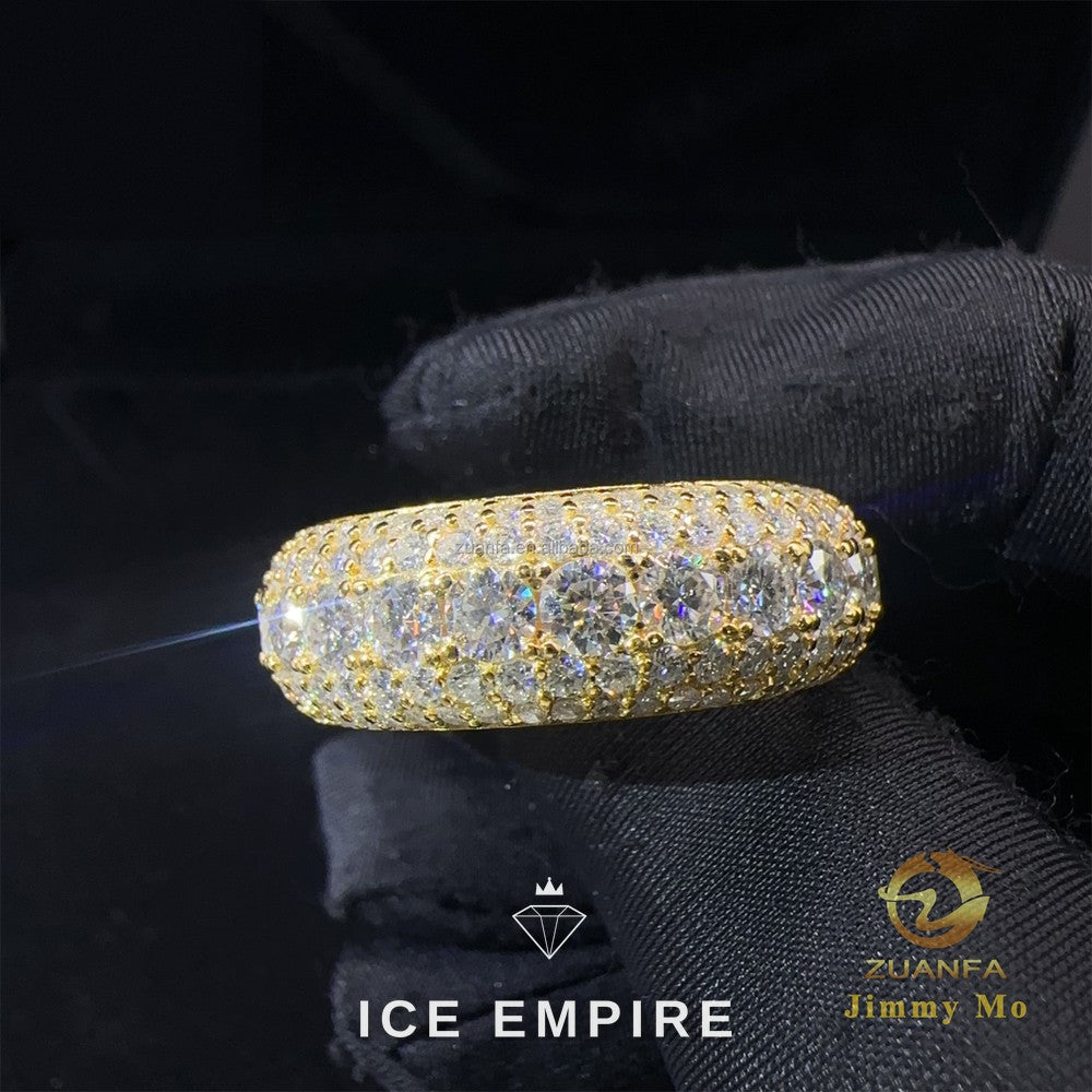 Iced Out Gold Plated Moissanite Engagement Ring