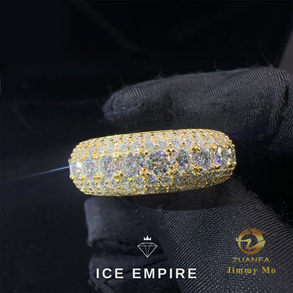 Iced Out Gold Plated Moissanite Engagement Ring