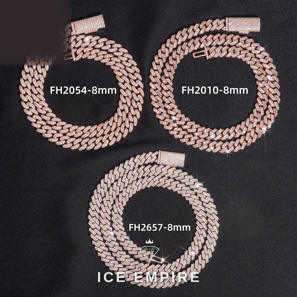 Iced Out Rose Gold Plated Moissanite Cuban Chain