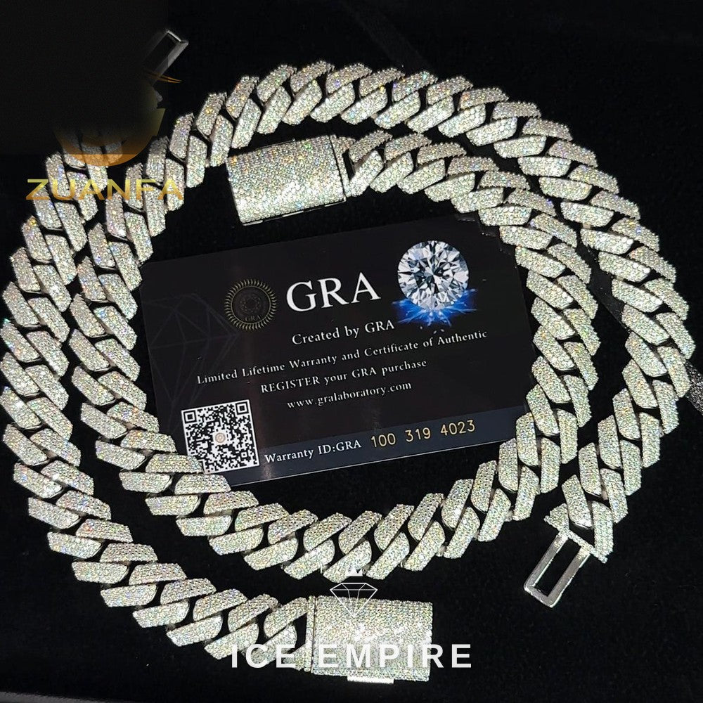 Iced Out Rose Gold Plated Moissanite Cuban Chain
