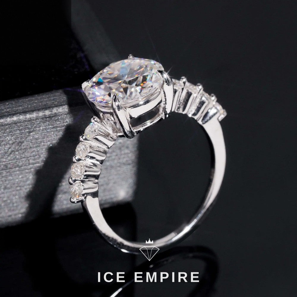 Iced Out Gold Plated Moissanite Wedding Band