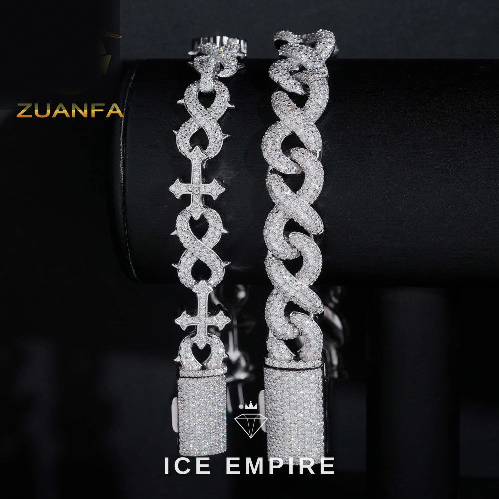 Iced Out Rose Gold Plated Moissanite Cuban Chain