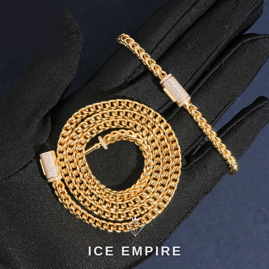 Iced Out Rose Gold Plated Moissanite Cuban Chain
