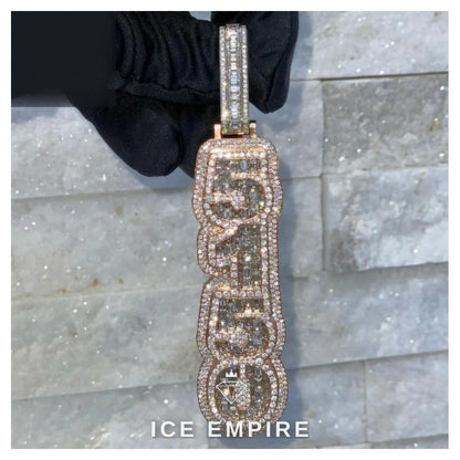 Iced Out Baguette Rose Gold Plated Lab Grown Diamond Cuban Chain