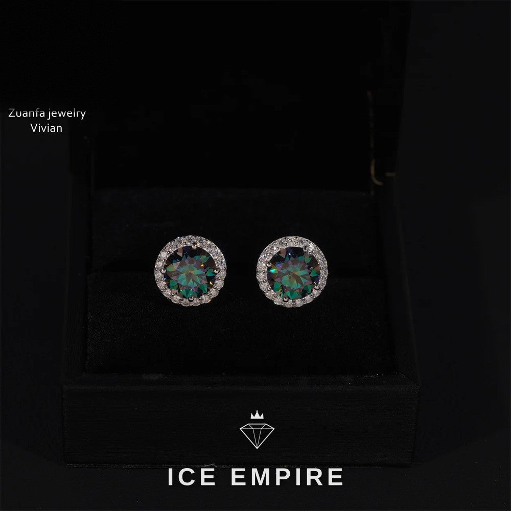Iced Out 925 Silver Moissanite Earrings