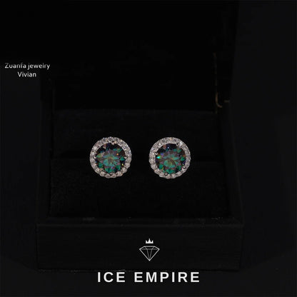 Iced Out 925 Silver Moissanite Earrings