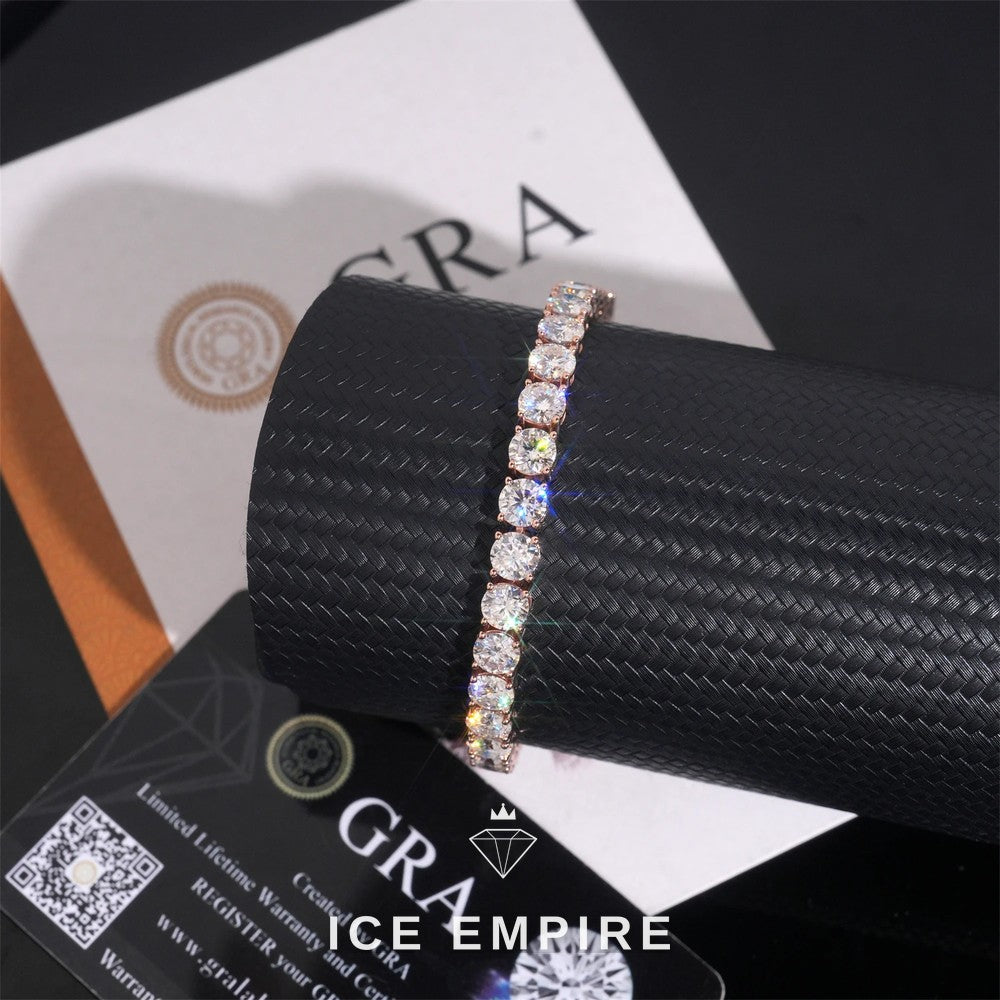 Iced Out 10K Gold Moissanite Tennis Chain