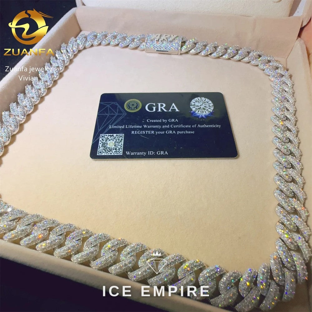 Iced Out Rose Gold Plated Moissanite Cuban Chain
