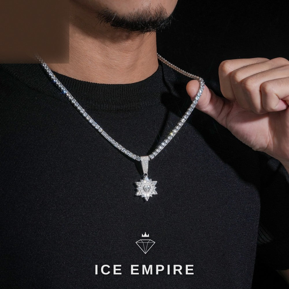 Iced Out Baguette 925 Silver Moissanite Pendant