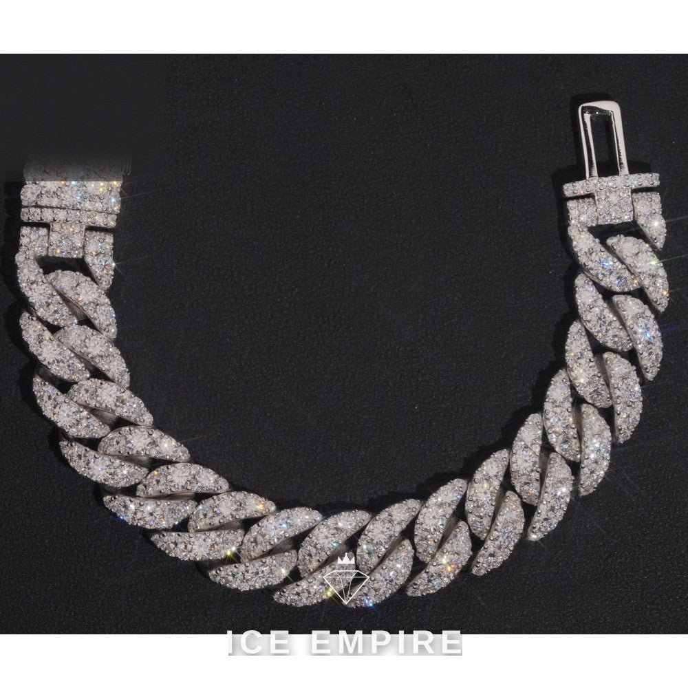 Iced Out Rose Gold Plated Moissanite Cuban Chain