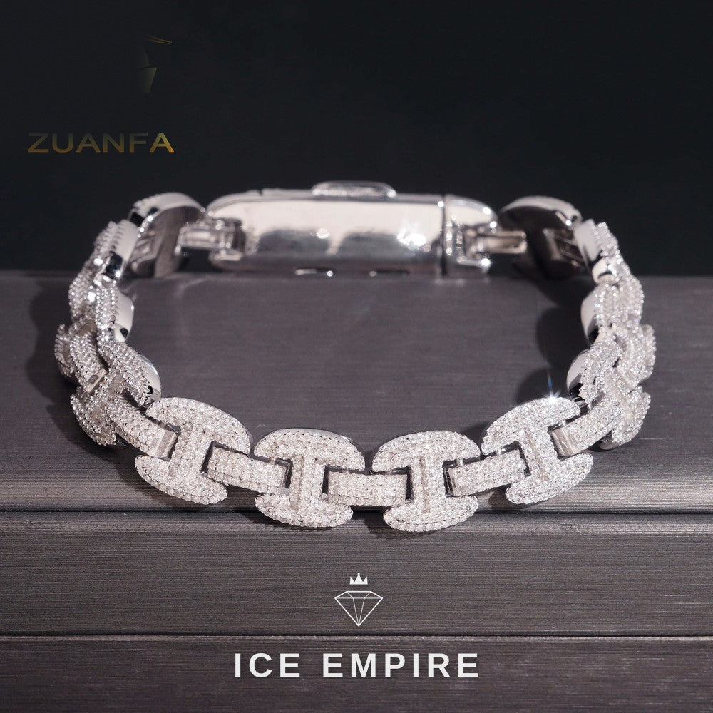 Iced Out Rose Gold Plated Moissanite Cuban Chain