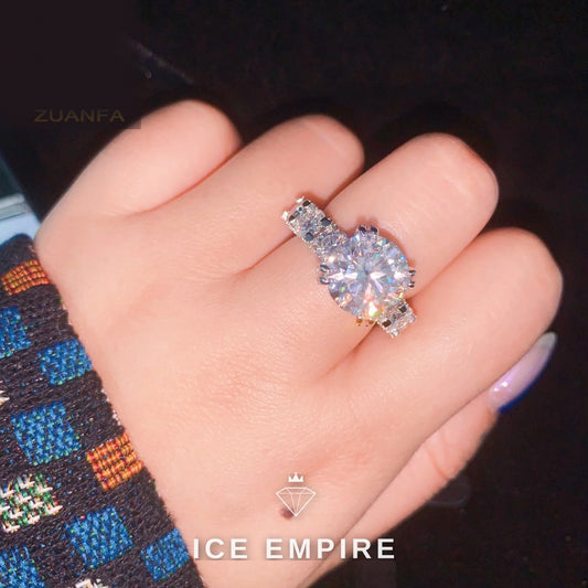 Iced Out 925 Silver Moissanite Wedding Band