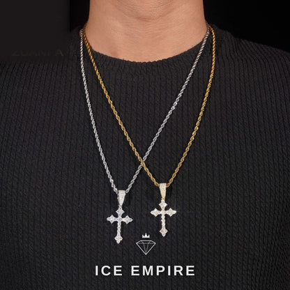 Iced Out Cross 925 Silver Pendant