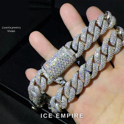 Iced Out Rose Gold Plated Moissanite Cuban Chain