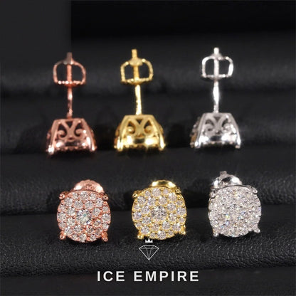 Iced Out Cluster Rose Gold Plated Moissanite Earrings