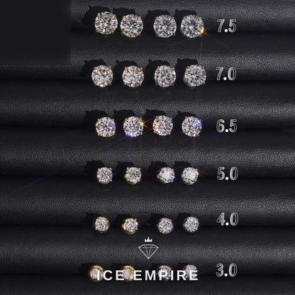 Iced Out Gold Plated Moissanite Stud Earrings