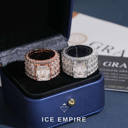 Iced Out 925 Silver Moissanite Ring