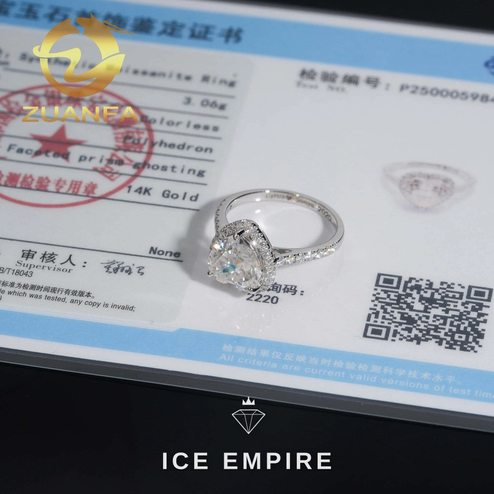 Iced Out Heart 14K Gold Moissanite Engagement Ring