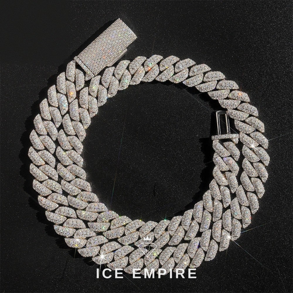 Iced Out Gold Plated Moissanite Cuban Chain