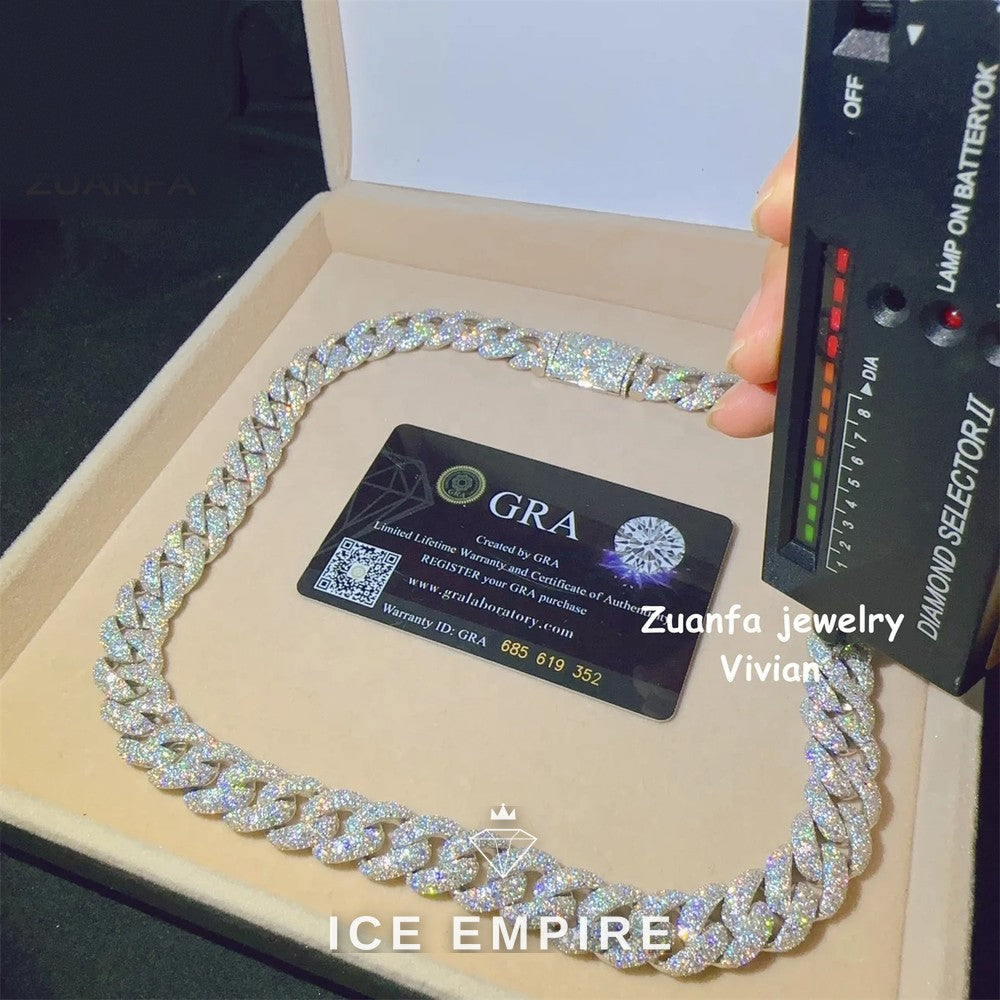 Iced Out Rose Gold Plated Moissanite Cuban Chain