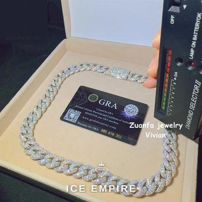 Iced Out Rose Gold Plated Moissanite Cuban Chain
