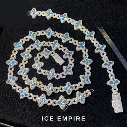 Iced Out 925 Silver Moissanite Cuban Chain