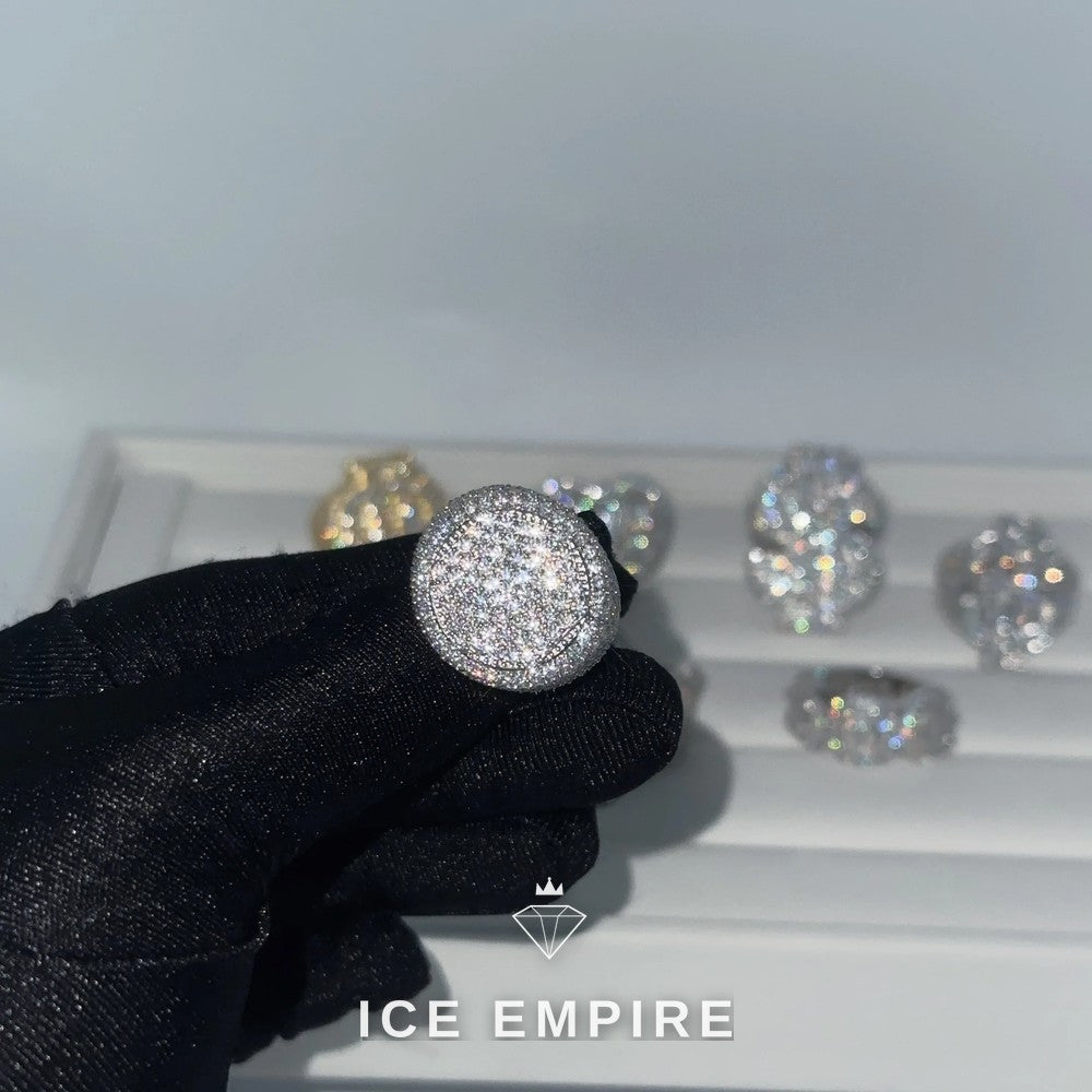Iced Out Heart 925 Silver Moissanite Ring